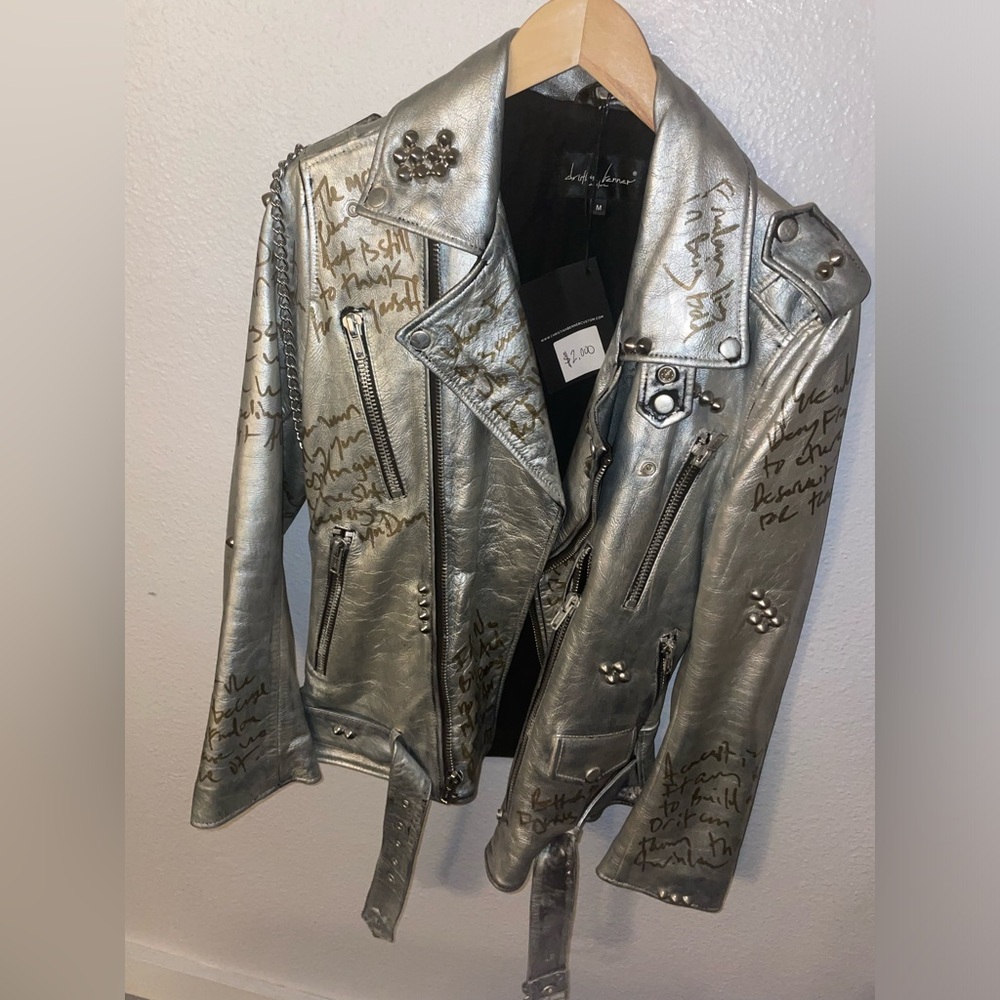 Christian Benner Men’s Silver leather custom jacket size M